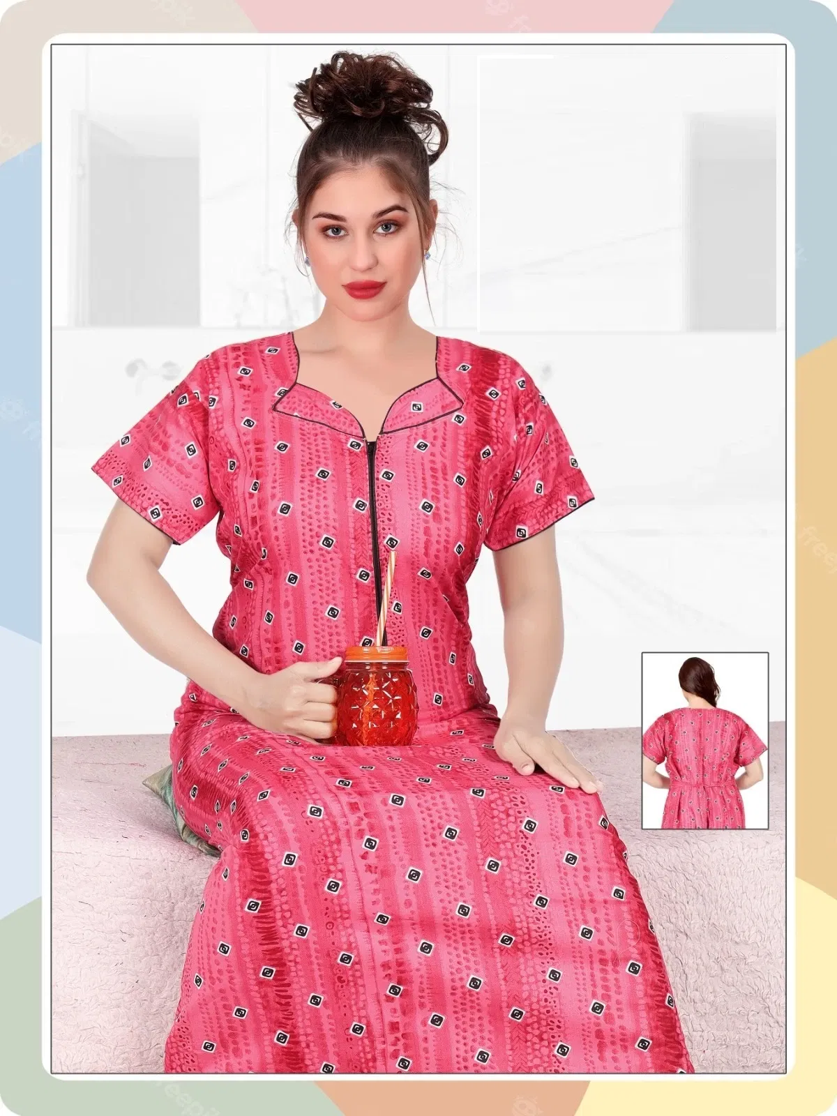 Cotton Nighty 135 Printed Wear Nighty Free size Readymade Collection